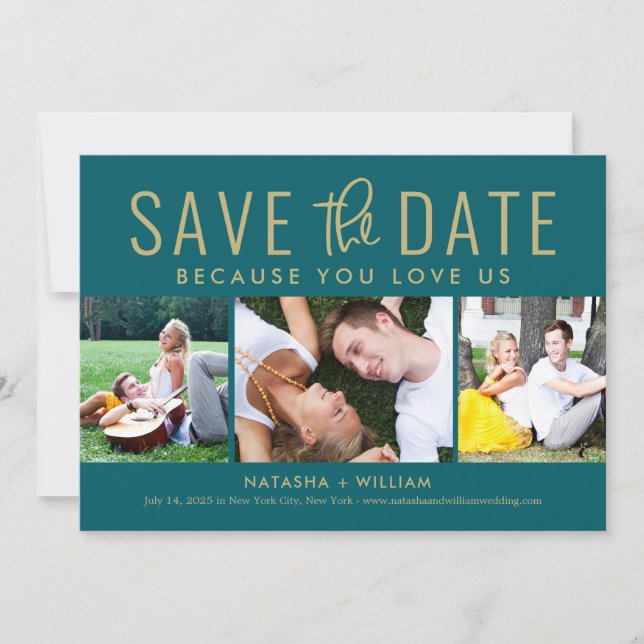 You Love Us EDITABLE COLOR Save The Date Card (Front)