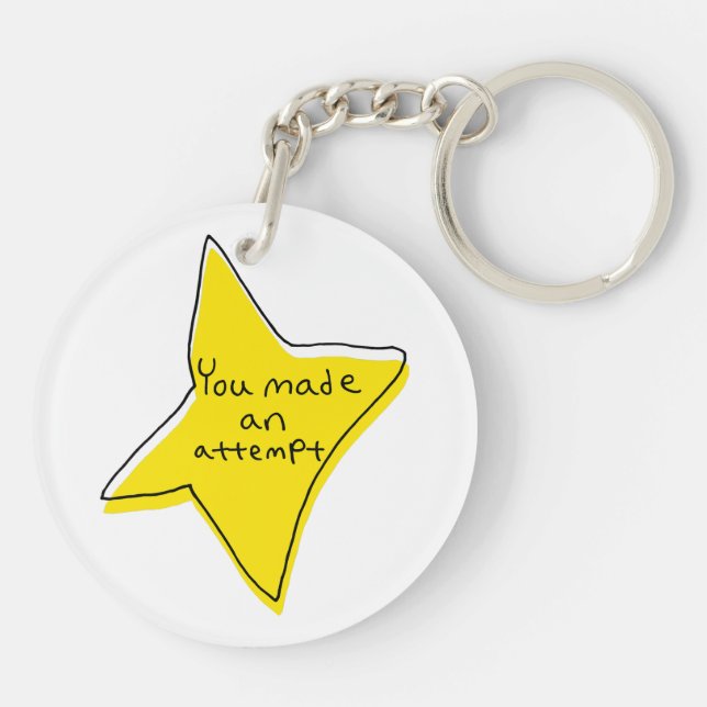 You Made An Attempt - Yellow Star Key Ring (Back)