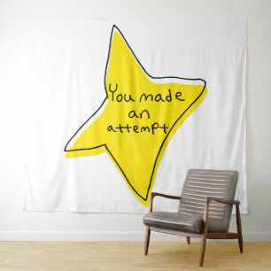 You Made An Attempt - Yellow Star Tapestry