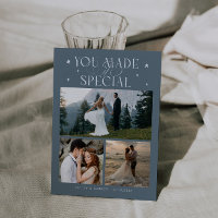 You Made It Special Wedding Photo Slate Blue