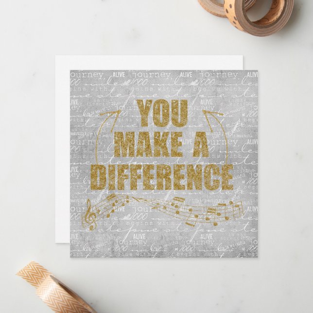 You Make A Difference  Card (Front/Back In Situ)