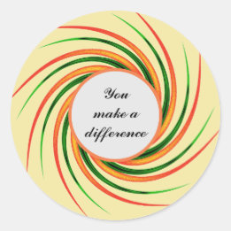 You Make a Difference Colourful Swirls Classic Round Sticker