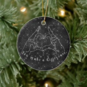 You Make a Difference Quote Ceramic Tree Decoration