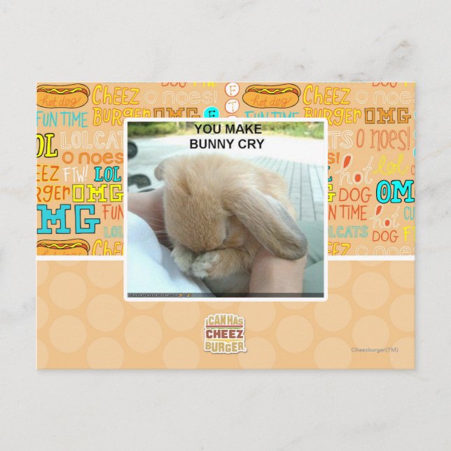 You make bunny cry postcard (Front)