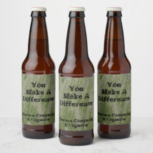 You Make Difference Desert Grass Thanks Employee Beer Bottle Label