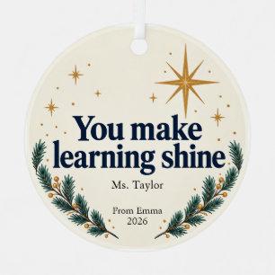 You Make Learning Shine Teacher Thank You Stars Metal Tree Decoration