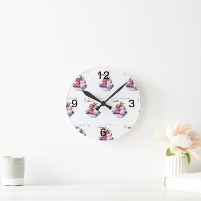 you make me melt ice cream round clock (Home)