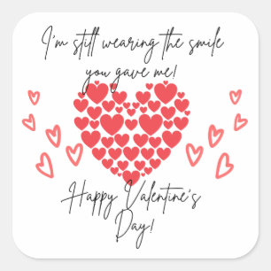 You make me Smile Happy Valentines Day Square Sticker