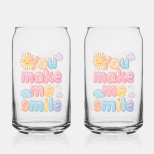 "You Make Me Smile" with Sun and Clouds Can Glass