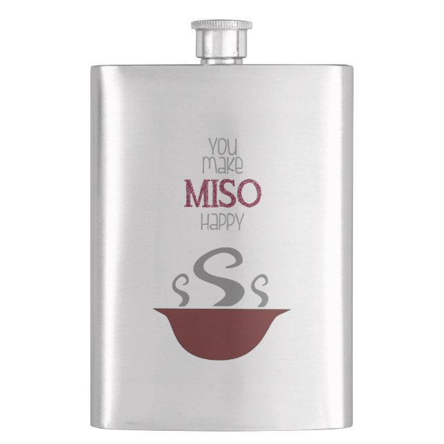 You Make Miso Happy Flask (Front)