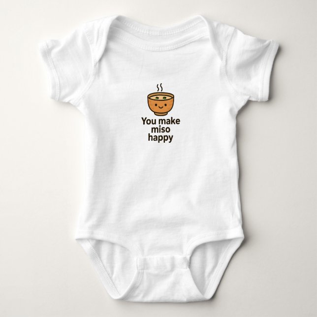 You Make Miso So Happy — Cute Food Pun Baby Bodysuit (Front)