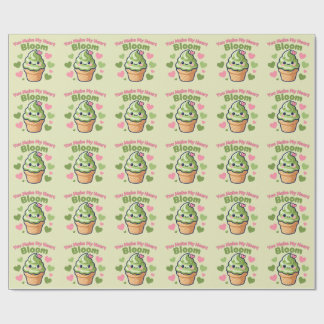 You Make My Heart Bloom Cute Kawaii Matcha Wrapping Paper