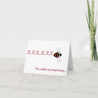 You Make My Heart Buzz Bee Valentine Card