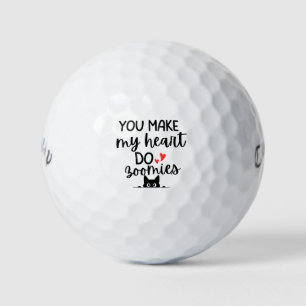 'You Make My Heart Do Zoomies' Cat Lovers Gift Golf Balls