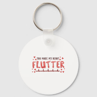 You Make My Heart Flutter Cardiac Nurse Valentine  Key Ring