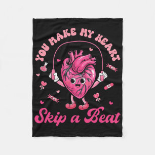 You Make My Heart Fun Skip On A Beat Cardiac Nurse Fleece Blanket