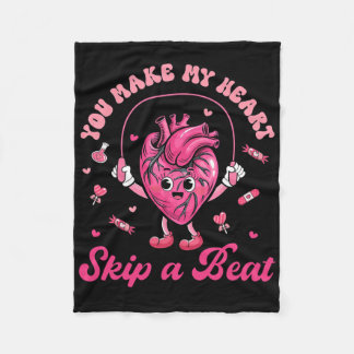 You Make My Heart Fun Skip On A Beat Cardiac Nurse Fleece Blanket
