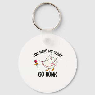 You Make My Heart Go Honk Funny Goose Valentine Sa Key Ring
