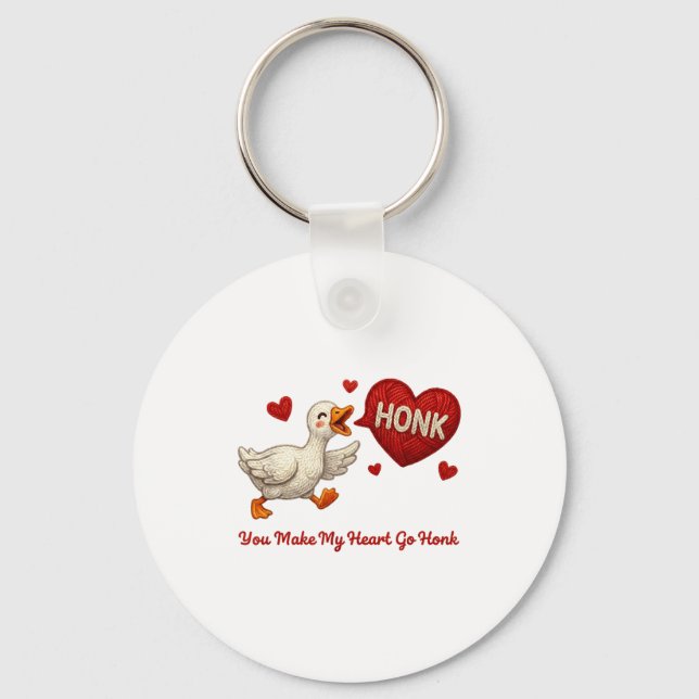 You Make My Heart Go Honk Funny Goose Valentine Sa Key Ring (Front)