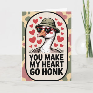 You Make My Heart Go Honk Silly Goose Valentines  Card