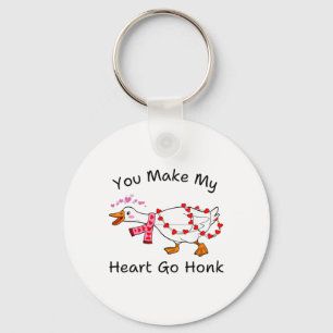 You Make My Heart Go Honk Valentine Goose Heart Si Key Ring