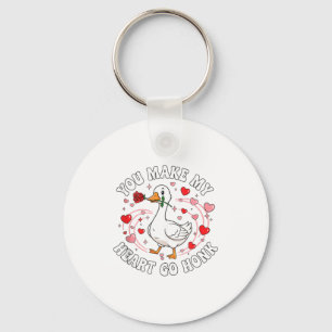 You Make My Heart Go Honk Valentine Goose Love Cou Key Ring