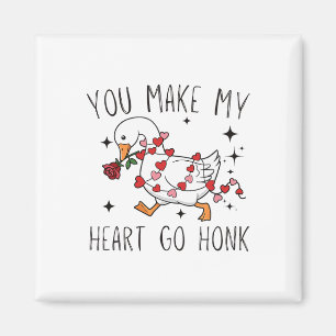 You Make My Heart Go Honk Valentine Goose Magnet