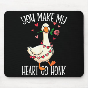 You Make My Heart Go Honk Valentine Goose Mouse Pad