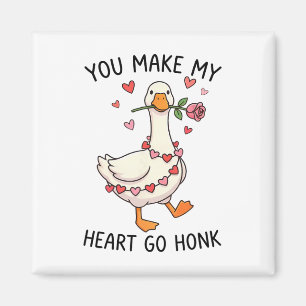 You Make My Heart Go Honk Valentine Goose Preppy Magnet