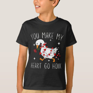 You Make My Heart Go Honk Valentine Goose T-Shirt