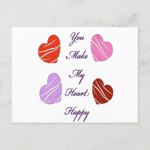 You Make My Heart Happy Holiday Postcard