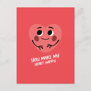you make my heart happy valentine  postcard