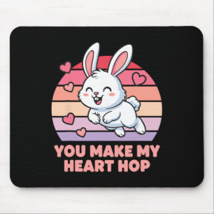 You Make My Heart Hop Cute Bunny Love  Mouse Pad