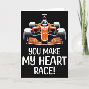 You Make My Heart Race Funny Valentine Racing Love Card
