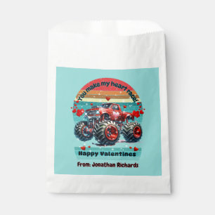 You Make My Heart Race Red Monster Truck  Favour Bags