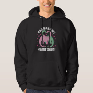 You Make My Heart Saur Cute Dinosaur Valentine's D Hoodie