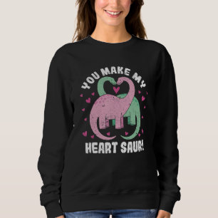 You Make My Heart Saur Cute Dinosaur Valentine's D Sweatshirt