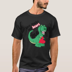 You Make My Heart Saur Valentine's Day Dinosaur T  T-Shirt