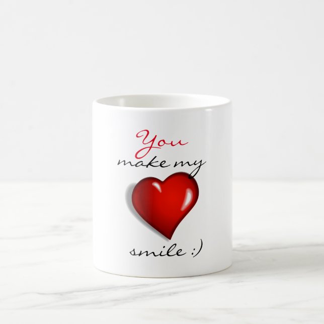 You make my heart smile coffee mug (Center)