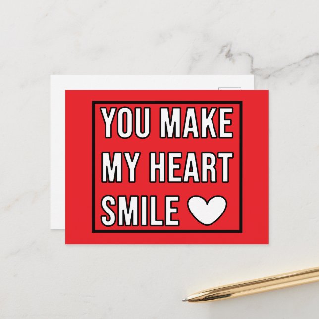 You Make My Heart Smile Postcard (Front/Back In Situ)