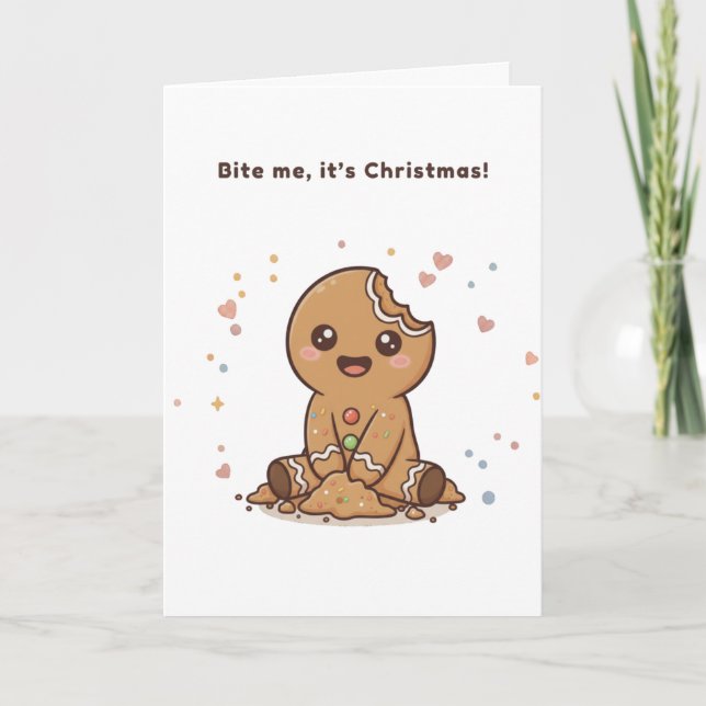 You Make My Holidays Puchi Gingerbread Card (Front)
