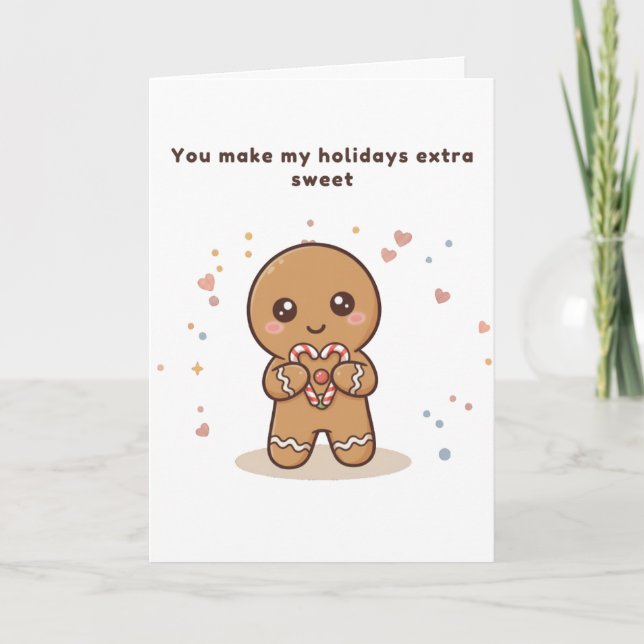 You Make My Holidays Puchi Gingerbread Card (Front)