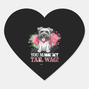 YOU MAKE MY TAIL WAG Dog Heart Sticker