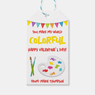 You Make My World Coloful Valentine's Day Gift Tags