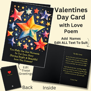 You Make the Star Moments with Love Poem Valentine Card