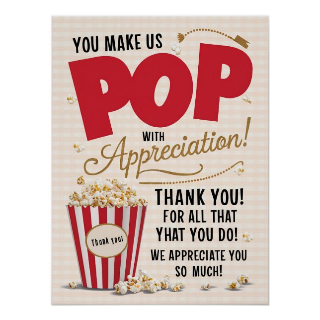 You Make Us Pop with Appreciation Poster (Front)