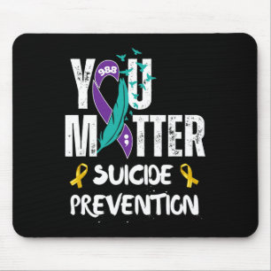 You Matter 988 Suicide Prevention Awareness Ribbon Mouse Pad