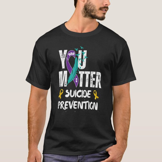 You Matter 988 Suicide Prevention Awareness Ribbon T-Shirt (Front)