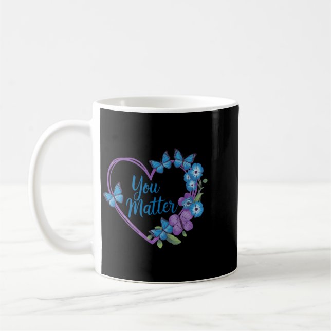 You Matter Heart Prevention Awareness Design Coffee Mug (Left)
