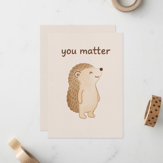 You Matter Hedgehog Note Cards (Front/Back In Situ)